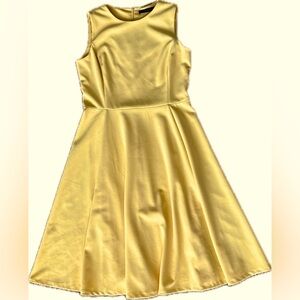 ⬇️PRICE DROP⬇️Ralph Lauren Ponte Fit and Flare Midi Dress in rich yellow, 6